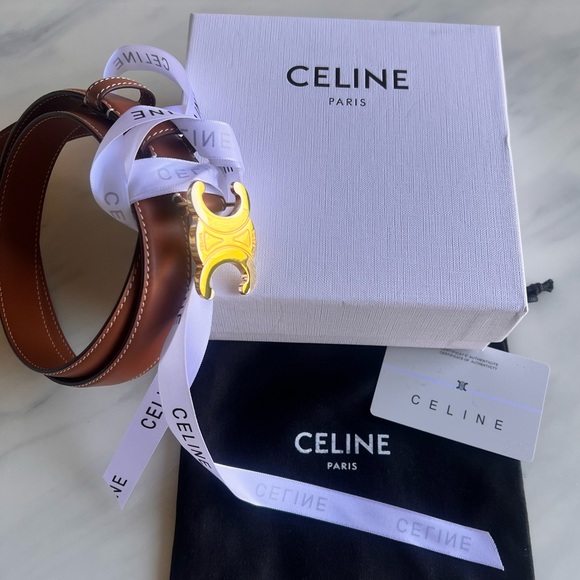 Celine Triomphe Medium Calfskin Leather Belt 85 - Picture 8 of 16